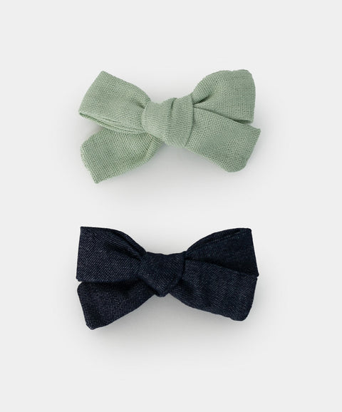Hebillas Para Niña Color Índigo Y Verde
