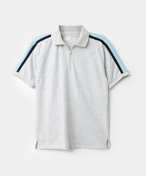 Camiseta tipo polo en algodón color blanco jasped