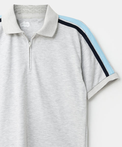 Camiseta tipo polo en algodón color blanco jasped