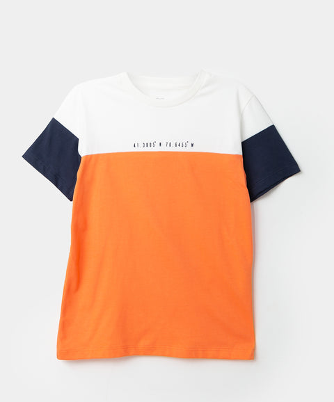 Camiseta para niño en tela suave color naranja