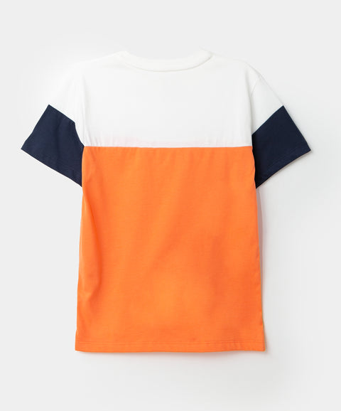 Camiseta para niño en tela suave color naranja