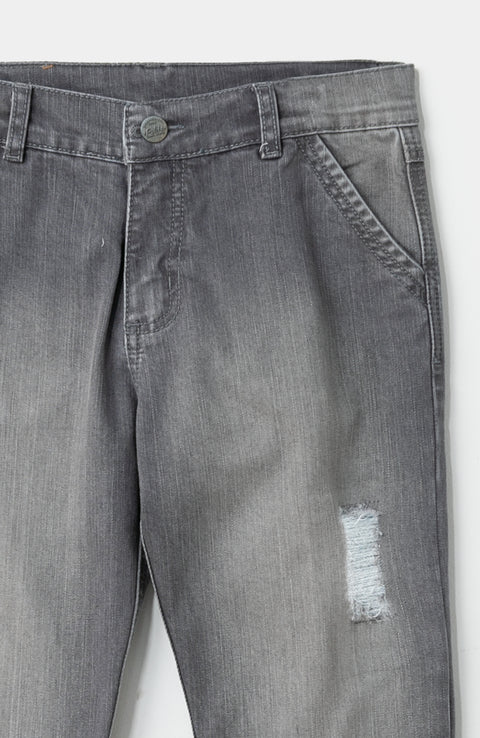 Jean Para Niño Tipo Slim En Denim Color Gris