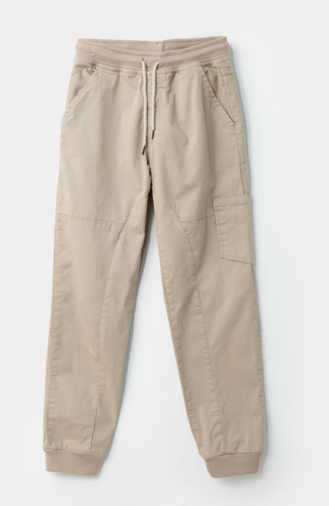Jogger para niño en drill color arena