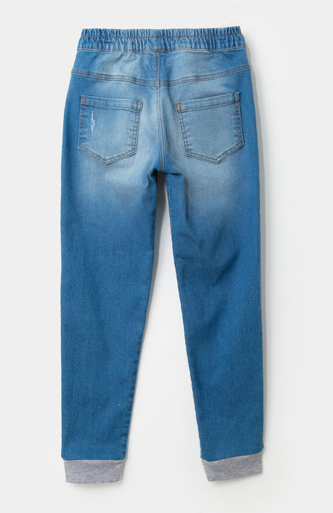 Jean Jogger Para Niño En Denim Color Índigo