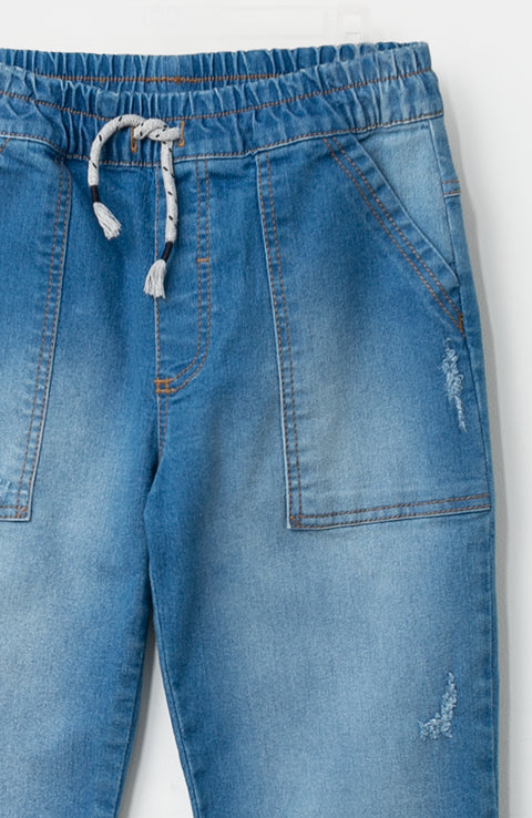 Jean Jogger Para Niño En Denim Color Índigo