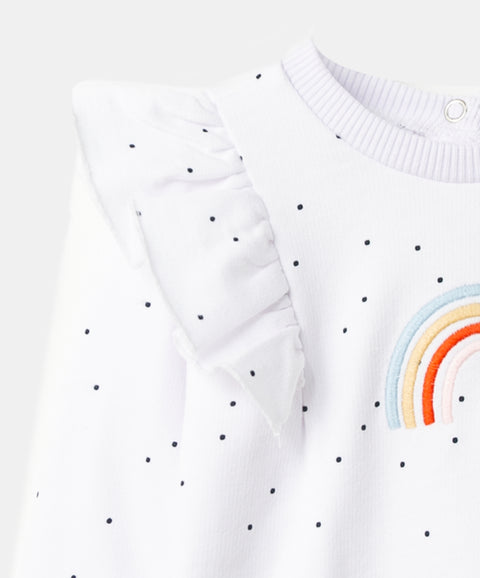 Buzo para recién nacida en burda color blanco