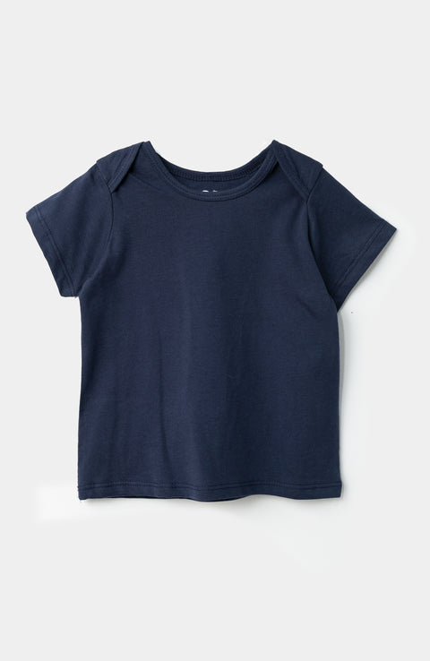 Conjunto de camiseta y overol para recién nacido en twill color azul