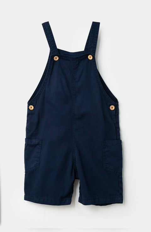 Conjunto de camiseta y overol para bebé niño en tela suave color azul
