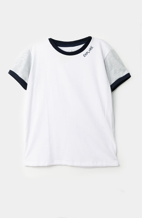 Conjunto de camiseta y overol para bebé niño en tela suave color azul
