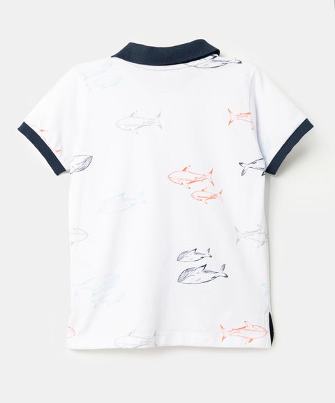 Camiseta Estampada Tipo Polo Para Bebé Niño En Algodón