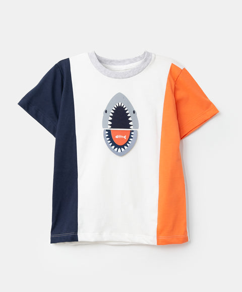 Camiseta para bebé niño en tela suave color marfil