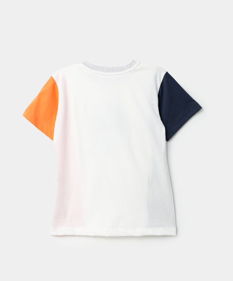Camiseta para bebé niño en tela suave color marfil