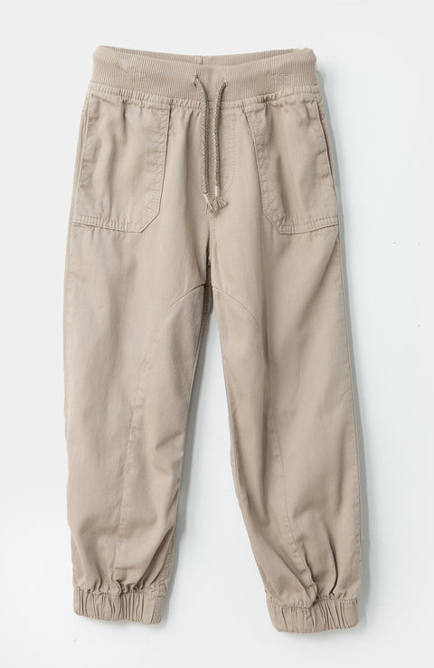 Jogger para bebé niño en twill color kaki