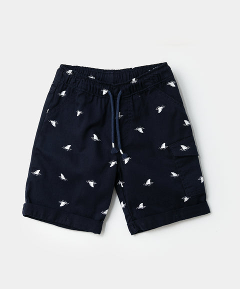 Bermuda para bebé niño en twill color azul
