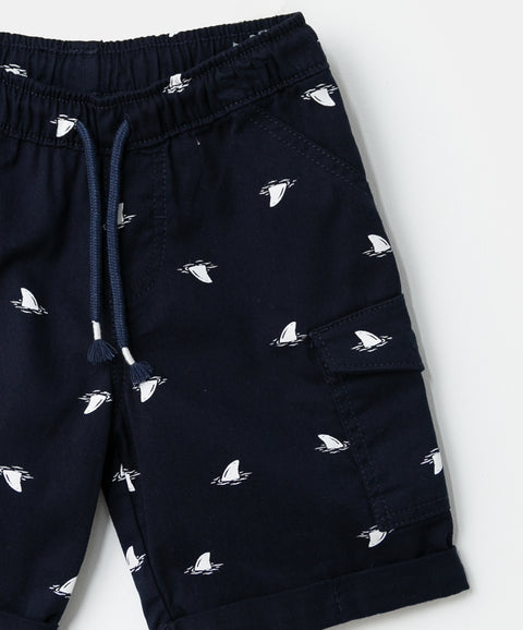 Bermuda para bebé niño en twill color azul