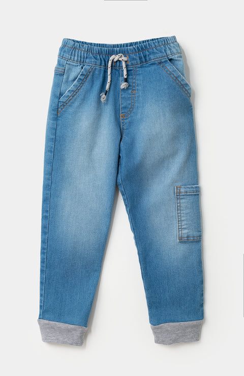 Jogger para bebé niño en denim color índigo
