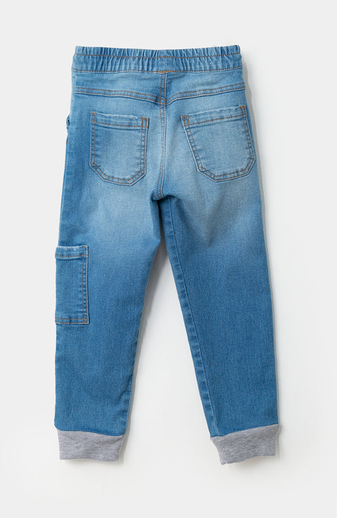 Jogger para bebé niño en denim color índigo