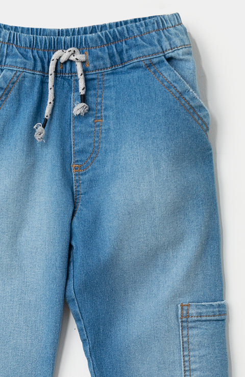 Jogger para bebé niño en denim color índigo