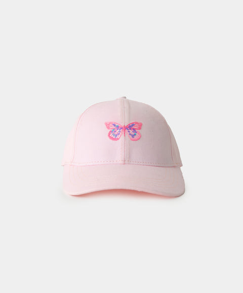 Gorra Para Niña Color Rosado Bordado En Pieza