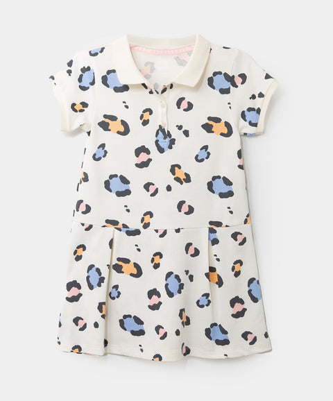 Vestido Tipo Polo Para Bebé Niña En Algodón Color Marfil