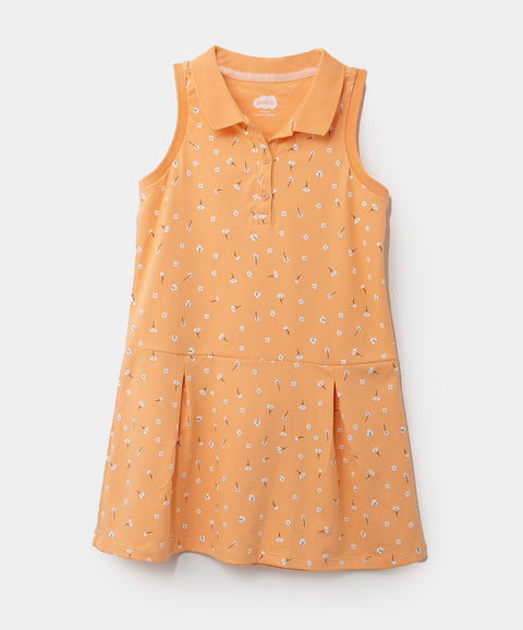 Vestido Tipo Polo Para Niña En Algodón Color Amarillo
