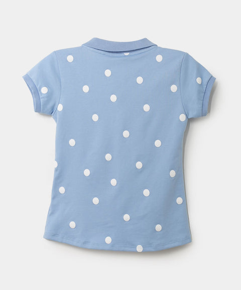 Camiseta Tipo Polo Estampada Para Niña En Algodón Color Lila