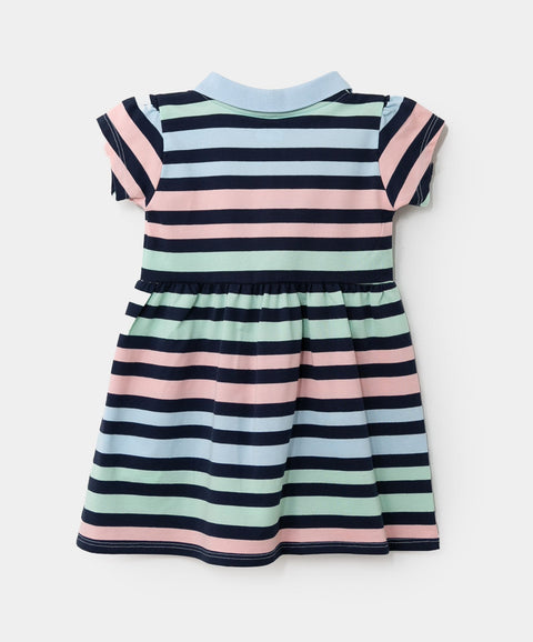 Vestido Tipo Polo Para Bebé Niña En Algodón De Rayas