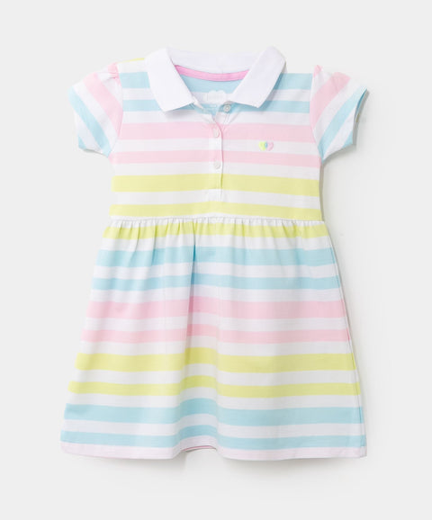 Vestido Tipo Polo Para Bebé Niña En Algodón De Rayas