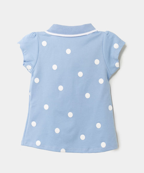 Camiseta Tipo Polo Estampada Para Bebé Niña En Algodón Color Lila