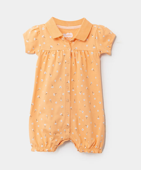 Mameluco Tipo Polo En Algodón Para Recién Nacida Color Amarillo