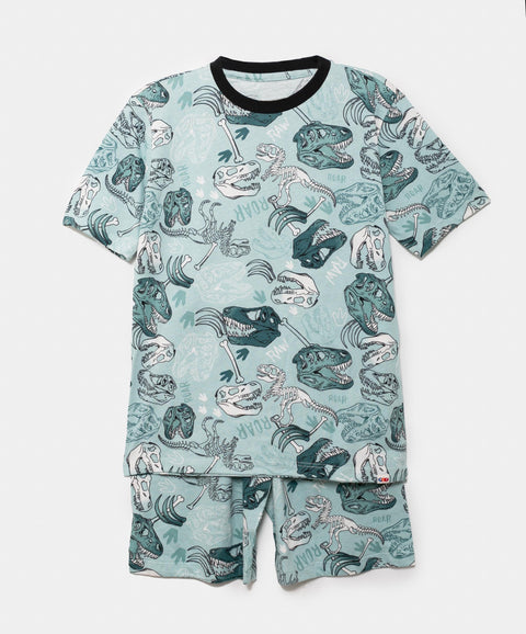 Pijama Manga Corta Para Niño En Tela Suave Color Verde