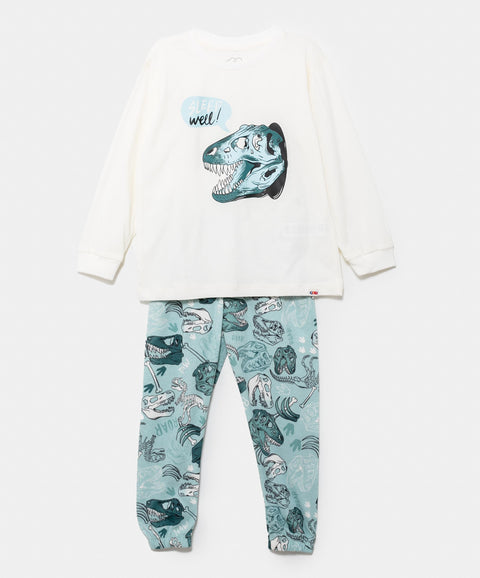 Pijama Manga Larga Para Bebé Niño En Tela Suave Color Verde