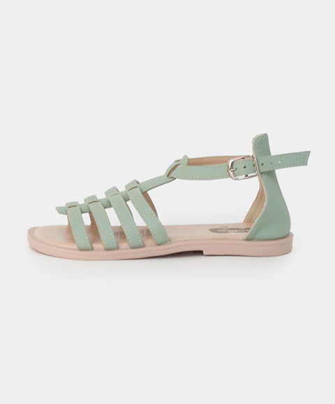 Sandalias Para Niña En Material Sintético Color Verde