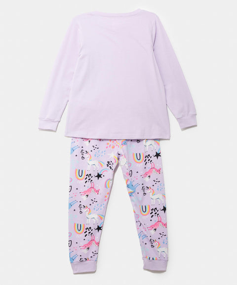 Pijama Manga Larga Para Bebé Niña En Licra Color Lila