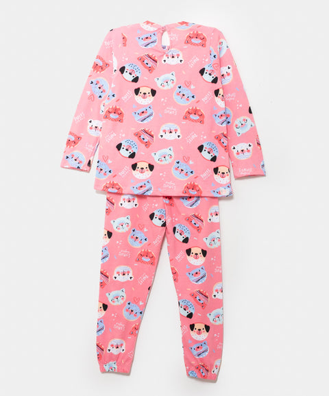 Pijama Manga Larga Para Bebé Niña En Licra Color Salmon