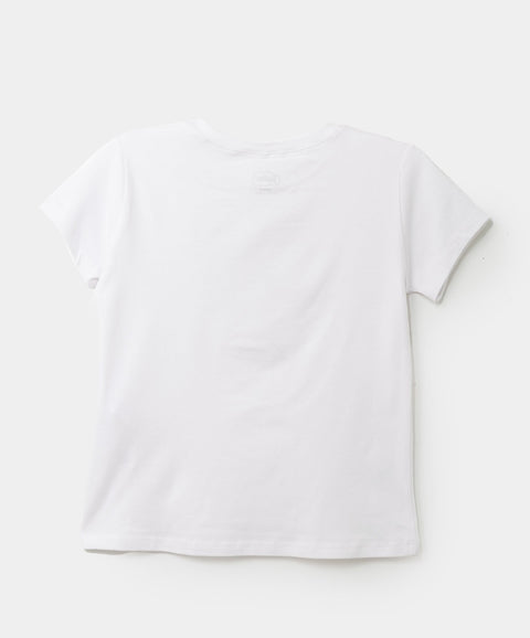 Camiseta Manga Corta Para Niña En Licra Color Blanco
