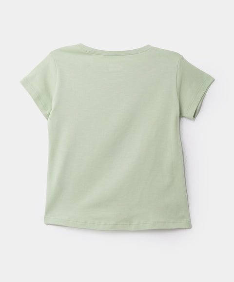 Camiseta Manga Corta Para Bebé Niña En Licra Color Verde