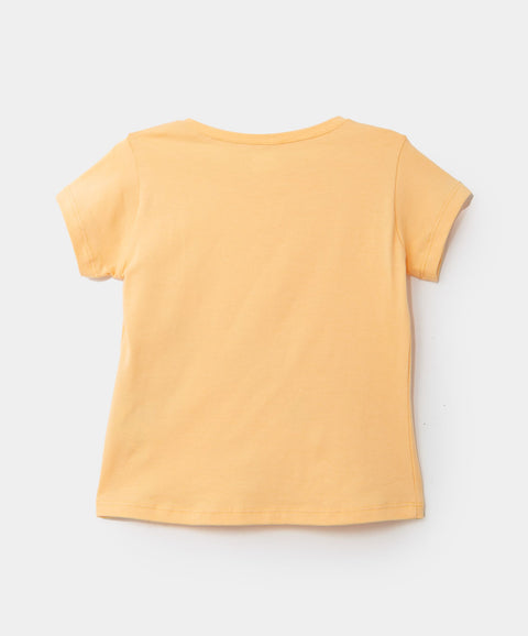 Camiseta Manga Corta Para Bebé Niña En Licra Color Amarillo