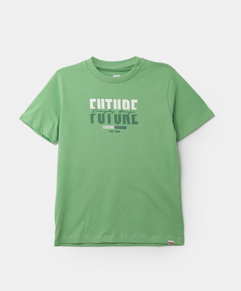 Camiseta Manga Corta Para Niño En Tela Suave Color Verde