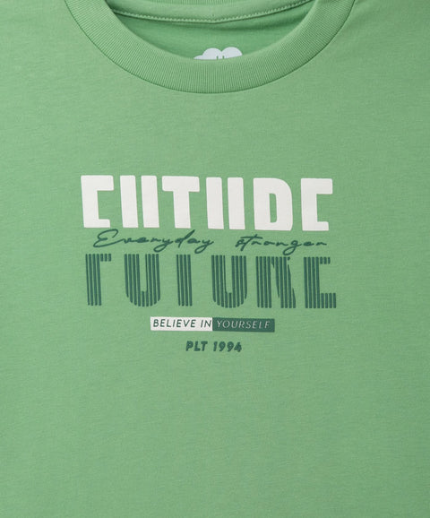 Camiseta Manga Corta Para Niño En Tela Suave Color Verde