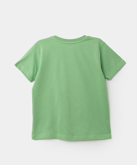 Camiseta Manga Corta Para Bebé Niño En Tela Suave Color Verde