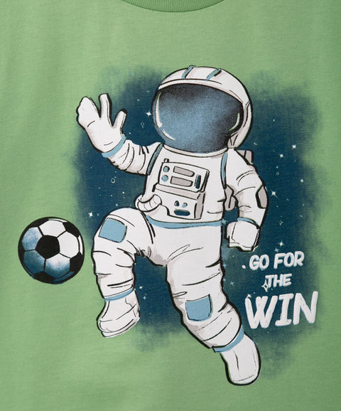 Camiseta Manga Corta Para Bebé Niño En Tela Suave Color Verde
