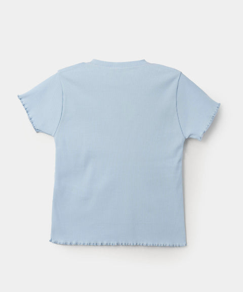 Camiseta Manga Corta Para Niña En Rib Color Hortensia