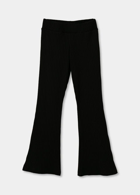 Leggings Bota Campana Para Niña En Rib Negro