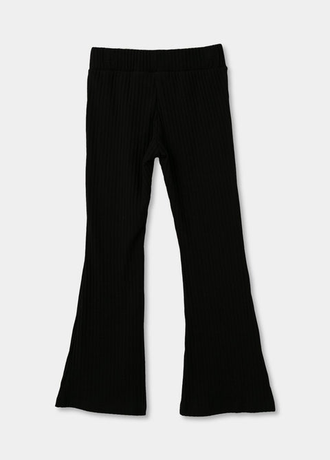 Leggings Bota Campana Para Niña En Rib Negro