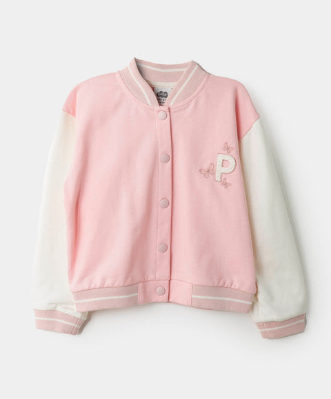 Chaqueta Bomber Para Bebé Niña En Burda Color Rosado