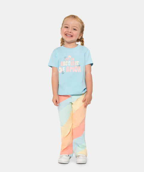 Leggings Bota Campana Para Bebé Niña En Licra Con Estampado De Colores