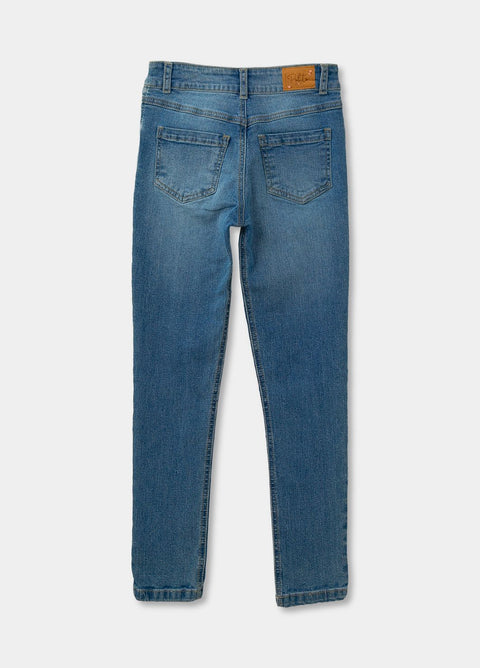 Jean Para Niña En Denim Color Índigo