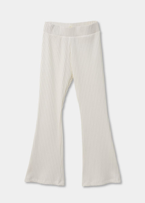 Leggings Bota Campana Para Niña En Rib Blanco Cremoso