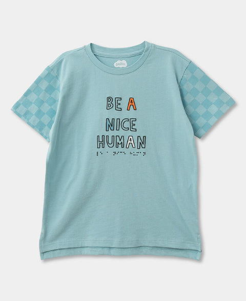 Camiseta Manga Corta Para Bebé Niño En Tela Suave Color Azul